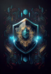 Fototapeta premium protection against cyber crime, internet network cyber security, generative AI