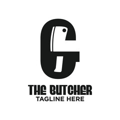 Letter G Butcher Logo Design Template Inspiration, Vector Illustration.