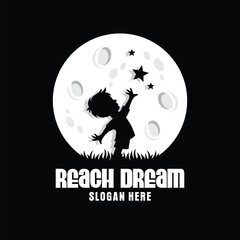 Reach Dream Logo Design Template Inspiration, Vector Illustration.
