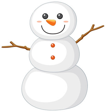 The snowman on the white background