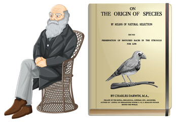 Charles Darwin and The origin of species book
