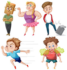 Set of cute cartoon character