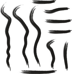 black free hand drawn brush strokes vector illustration format.