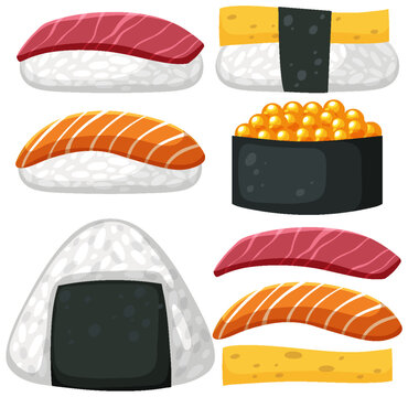 Japanese food with sushi set