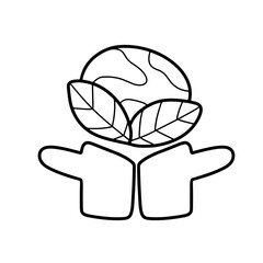 love earth outline cartoon