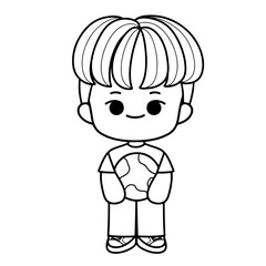 boy love earth concept