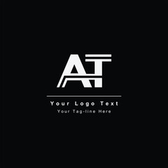 Fototapeta premium AT or TA letter logo. Unique attractive creative modern initial AT TA A T initial based letter icon logo