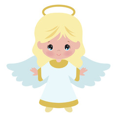 Cute angel vector cartoon illustration