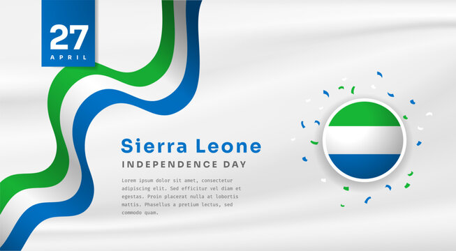Banner illustration of Sierra Leone independence day celebration with text space. Vector illustration. - Powered by Adobe