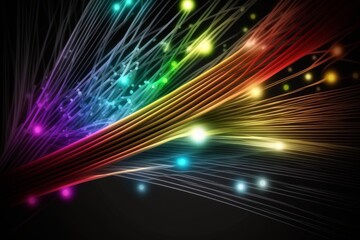 Abstract Colorful Fiber Optic Background for Designers and Creatives, Generative AI