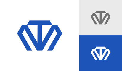 Letter TM or MT monogram logo design vector - obrazy, fototapety, plakaty