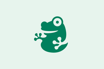 Negative Space Frog Logo
