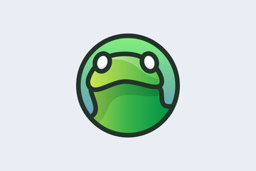 Funny Green Frog Logo