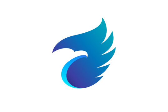 Abstract Blue Bird Logo