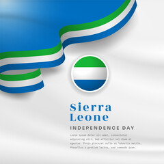 Square Banner illustration of Sierra Leone independence day celebration with text space. Vector illustration.