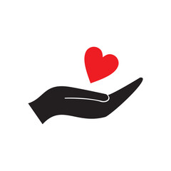 Hand holding heart icon vector illustration symbol