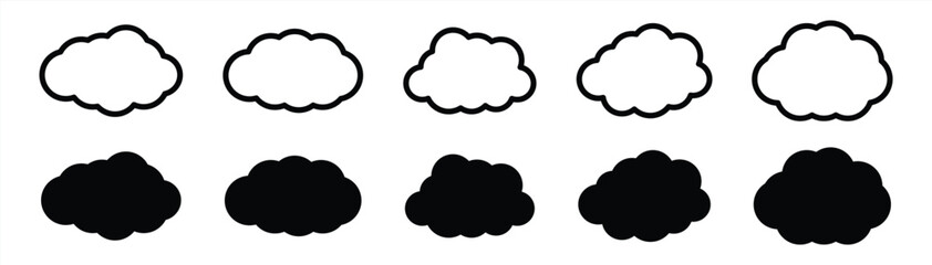 cloud icon set. weather and cumulus icon sign symbol collection, vector illustration