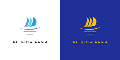 Sailing Logo Design Template,with Double Background