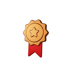 3D Render Bronze Medal Icon Illustration