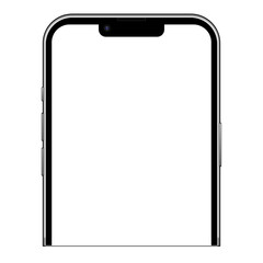 half smartphone display white background