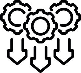Burnout gear system icon outline vector. Work mental. Sad busy