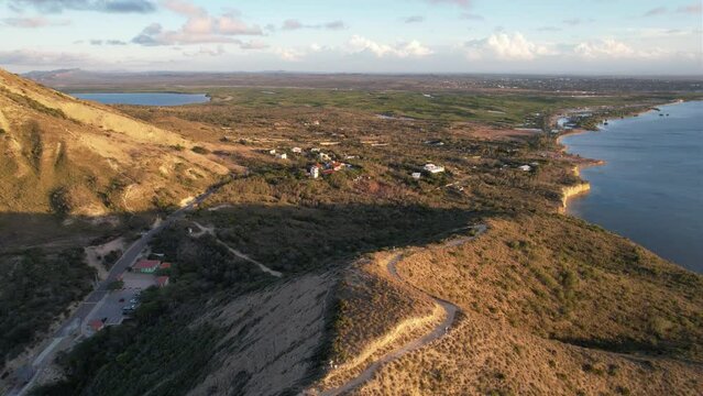 slow drone footage of montecristi bay in dominican republic