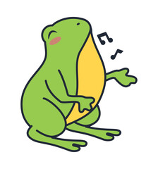 frog amphibian singing character