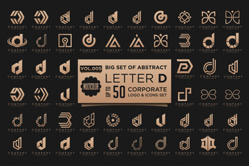 abstract letter D logo icon set. design for business of luxury, elegant, simple.
