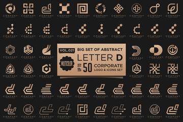 abstract letter D logo icon set. design for business of luxury, elegant, simple.