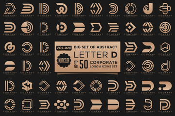Fototapeta abstract letter D logo icon set. design for business of luxury, elegant, simple. obraz