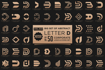 abstract letter D logo icon set. design for business of luxury, elegant, simple.