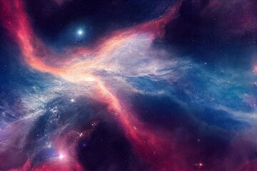 Obraz na płótnie Canvas Watercolor Galaxy Space Background. Generative AI