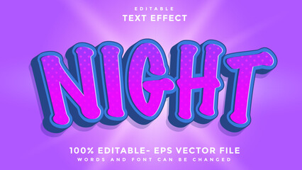 3d Gradient Word Night Editable Text Effect Design, Effect Saved In Graphic Style