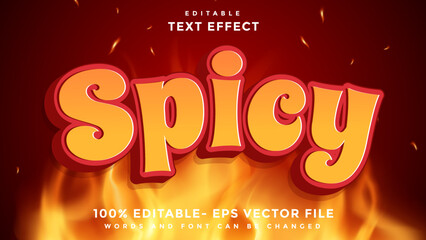 3d Gradient Word Spicy Editable Text Effect Design, Effect Saved In Graphic Style