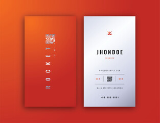 Vertical Business Card Editable Template	