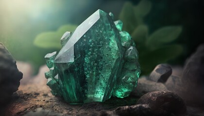 Quartz Aventurine, close up raw material mineral gemstone, idea for gemology and spiritual theme concept, Generative Ai