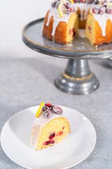 Lemon cranberry bundt cake