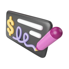 Check Money 3D Illustration Icon