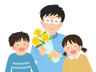 父の日の親子イメージ_ベクターイラスト