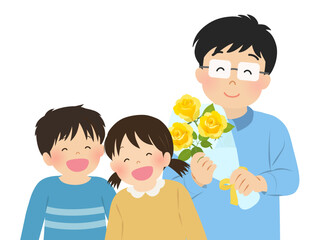父の日の親子イメージ_ベクターイラスト