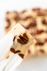 Homemade White Chocolate Cranberry Pecan Fudge