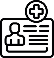 Obraz premium Medical insurance icon outline vector. Card health. Care hospital