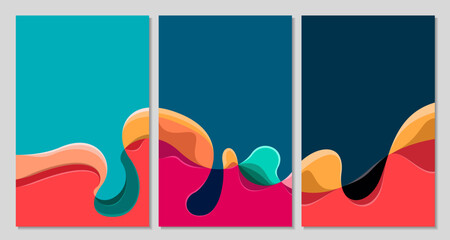 Vector Colorful Abstract Fluid and Liquid Background modern minimalist for Summer