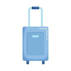 blue suitcase with wheels