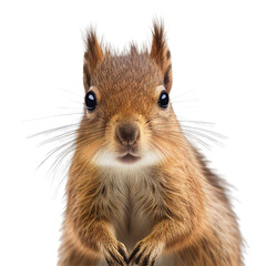 squirrel  face shot , isolated on transparent background cutout , generative ai