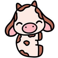 Cute cow, cow illustration, baby cow, animal illustration