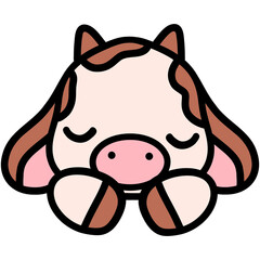 Naklejka premium Cute cow, cow illustration, baby cow, animal illustration