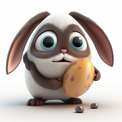 Fototapeta premium Adorable Easter Bunny created with Generative AI Technology