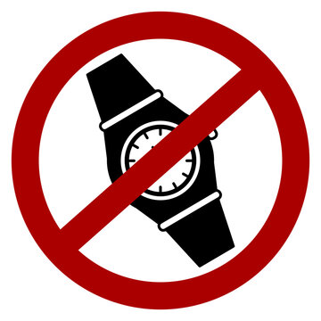"No watches and/or jewelry allowed"  icon