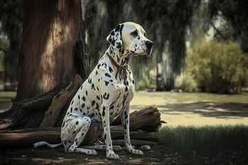 dalmatian in the park made by generative ai